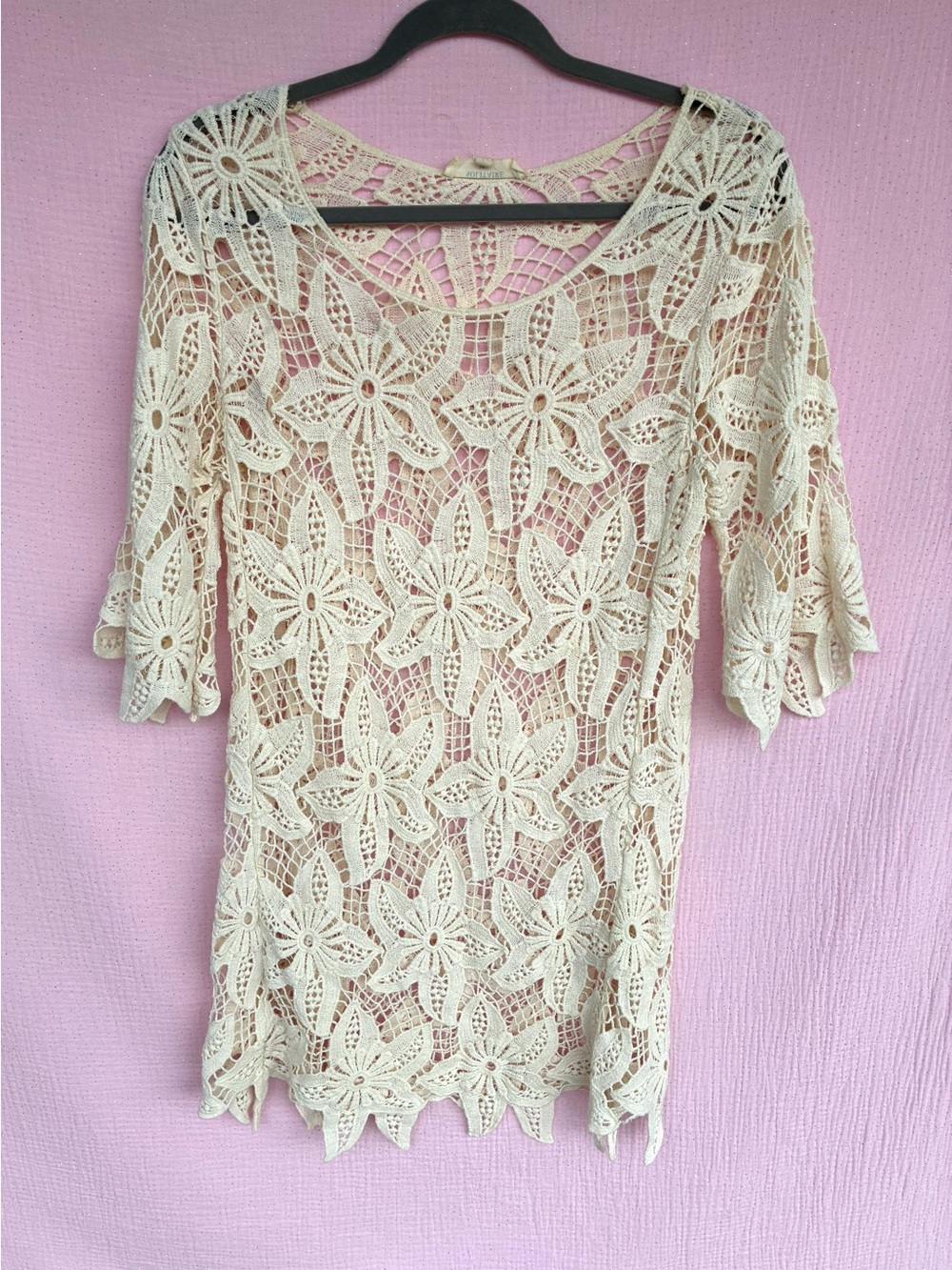 Solitaire Swim Floral Crochet Boho Swimsuit Cover Up Size Medium